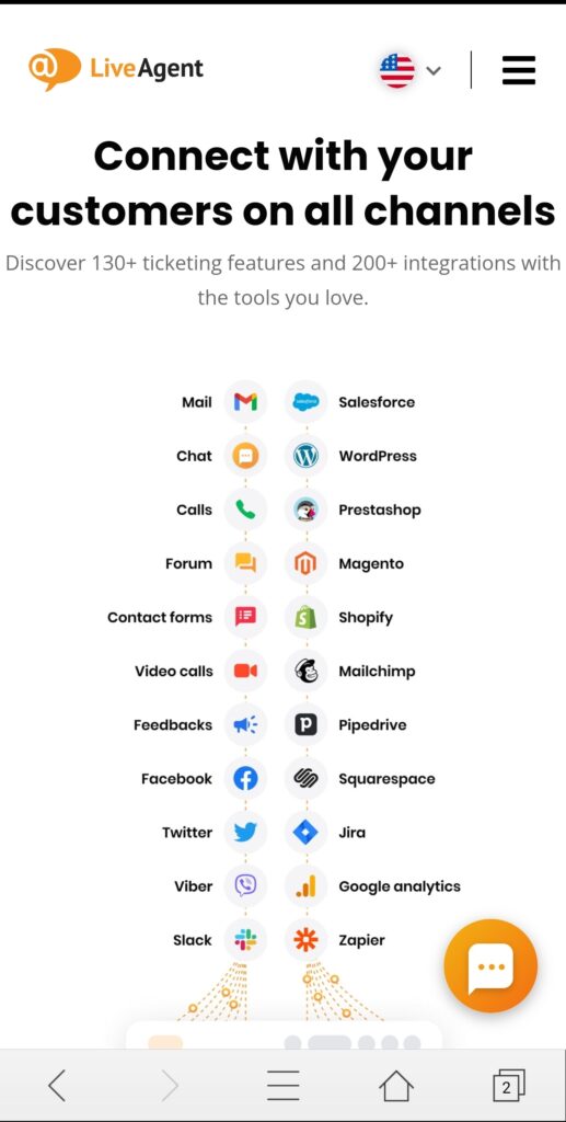 Mobilna strona główna LiveAgent