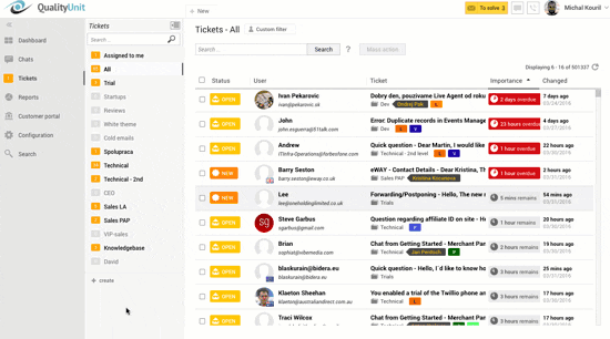 Animacja przeglądu pulpitu LiveAgent