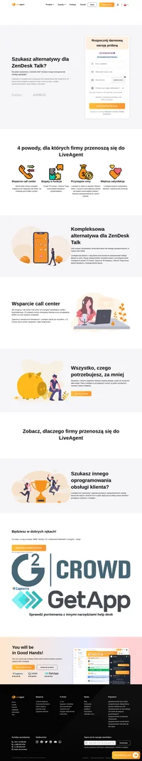 LiveAgent to kompleksowe rozwiązanie dla obsługi klienta dla Twojej firmy. LiveAgent oferuje email, czat na żywo, media społecznościowe, bazę wiedzy i call center w jednej cenie. Wybierz jeden z naszych trzech płatnych planów lub wybierz poszczególne funkcje i dostosuj oprogramowanie do swoich potrzeb.