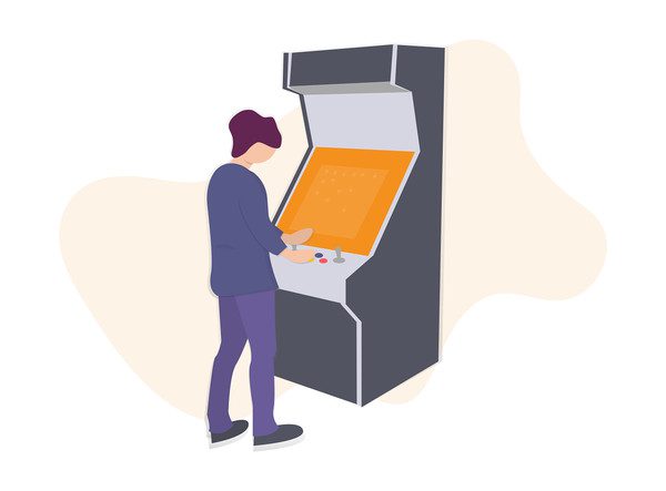 entertainment-playing automat-illustration