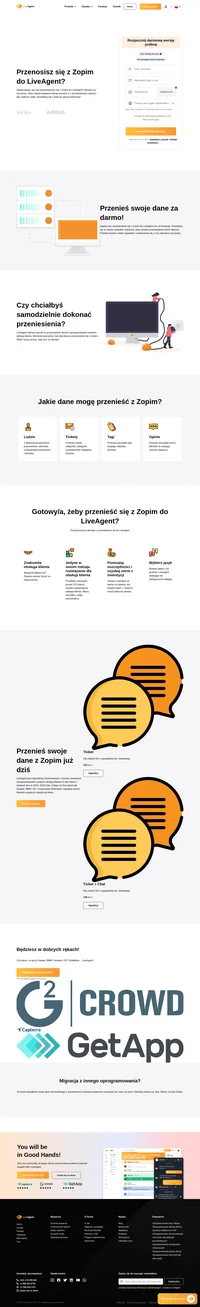 Zespół LiveAgent aktualnie pracuje nad wtyczką do przeniesienia się z Zopim. LiveAgent jest najczęściej recenzowanym i wysoko ocenianym oprogramowaniem systemu obsługi klienta #1 dla małych i średnich firm w 2019 i 2020 roku. Dołącz do firm takich jak Huawei, BMW, O2 i Uniwersytet Oksfordzki.