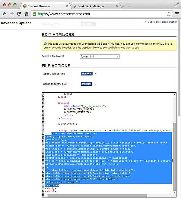 CoreCommerce-LiveAgent-integration CoreCommerce LiveAgent integration