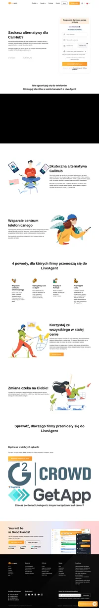 Szukasz alternatywy dla CallHub? Właśnie udało Ci się ją znaleźć! LiveAgent oferuje wsparcie omnichannel i mnóstwo funkcji w świetnej cenie.