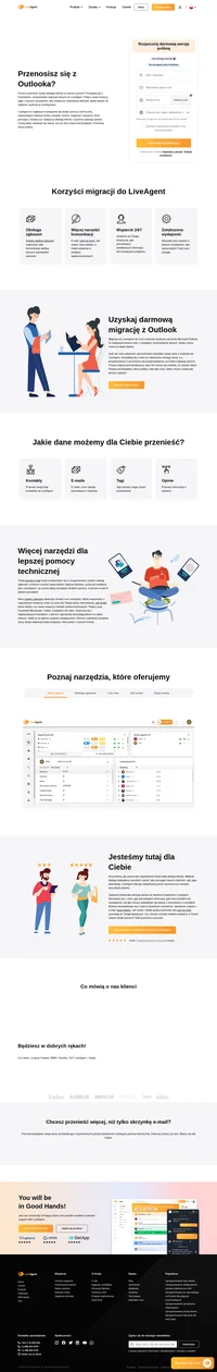 Czy chcesz przeprowadzić migrację z Outlooka do kompleksowego rozwiązania do obsługi klienta? Dowiedz się więcej o migracji danych do LiveAgent.