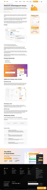 Funkcja śledzenia odwiedzających witrynę w oprogramowaniu pomocy technicznej umożliwia przeglądanie aktualnych adresów URL klientów na czacie i otrzymywanie powiadomień, gdy zmieniają strony internetowe.