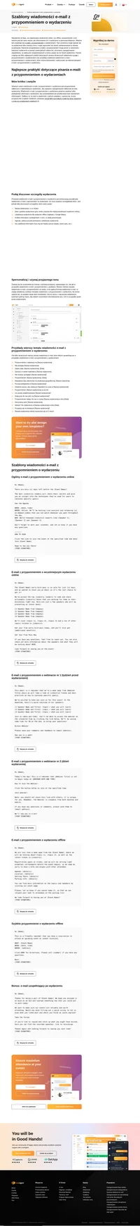 Czasami klienci mogą zapomnieć o wydarzeniu, na które się zapisali. Daj im znać, korzystając z naszych bezpłatnych szablonów wiadomości e-mail z przypomnieniem o wydarzeniach.