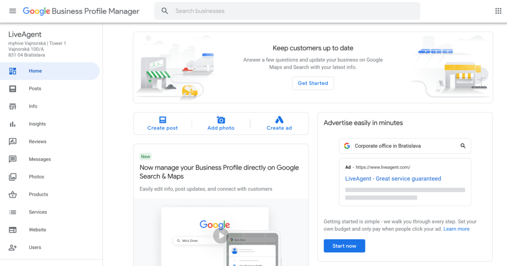 Google my business profile