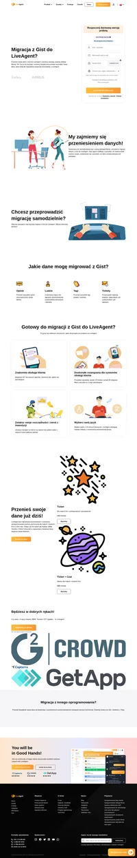 Chcesz przenieść swoje dane z Gist do innego rozwiązania? Zajrzyj do LiveAgent i zobacz, jakie ma korzyści. Rozpocznij bezpłatny okres próbny już dziś.