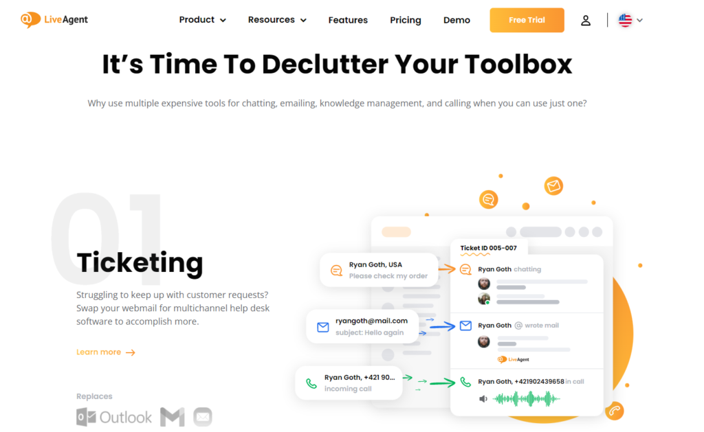 Strona przewodnika LiveAgent - zgłoszenia