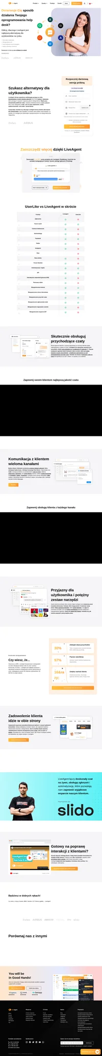 Przełącz się na świetne oprogramowanie do czatu na żywo z wielokanałowym systemem obsługi zgłoszeń. Popraw swoje biuro pomocy dzięki poczcie e-mail, mediom społecznościowym i nie tylko.