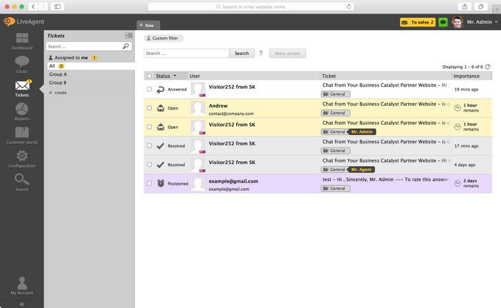 LiveAgent's IT ticketing