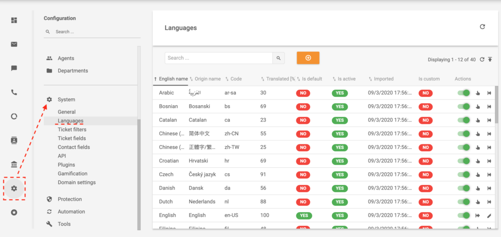Wielojęzyczne możliwości help desk LiveAgent