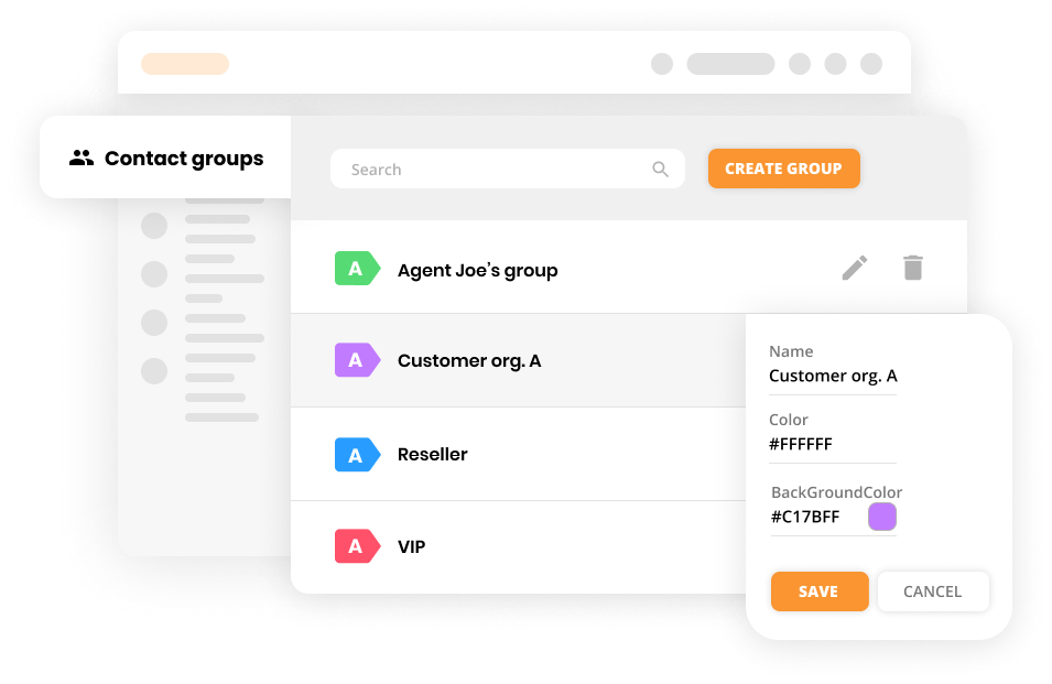 Mockup-Contact groups